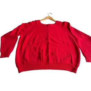 Vintage Red Sweatshirt Mens‎ XL Raglan Sleeve Made in USA Action